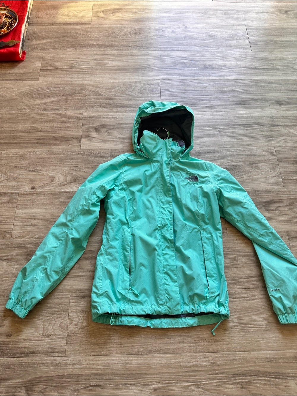 The North Face Girls' Mint Green Hooded Rain Jacket